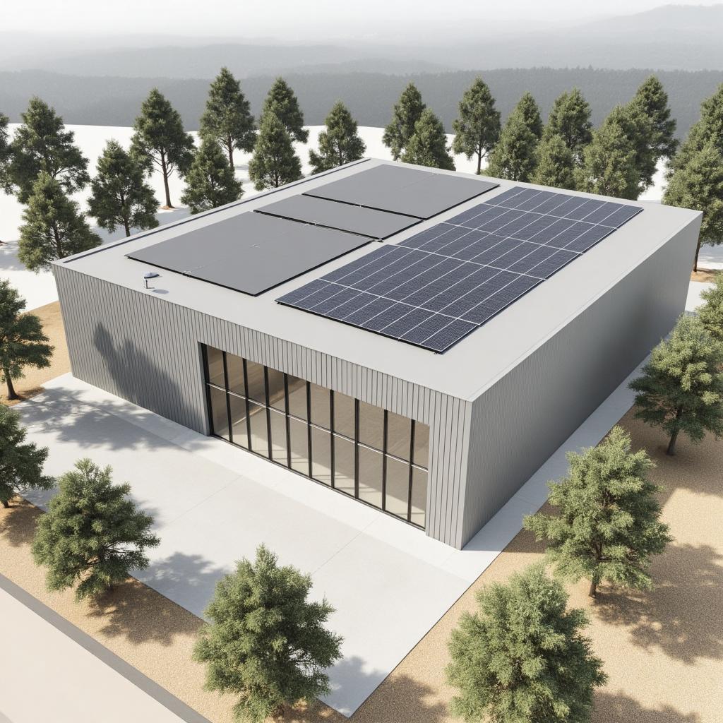 Casa con paneles solares